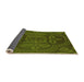 Thickness of Patterned Dark Forest Green Rug, pat3526org