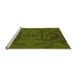 Sideview of Machine Washable Transitional Dark Forest Green Rug, wshpat3526org