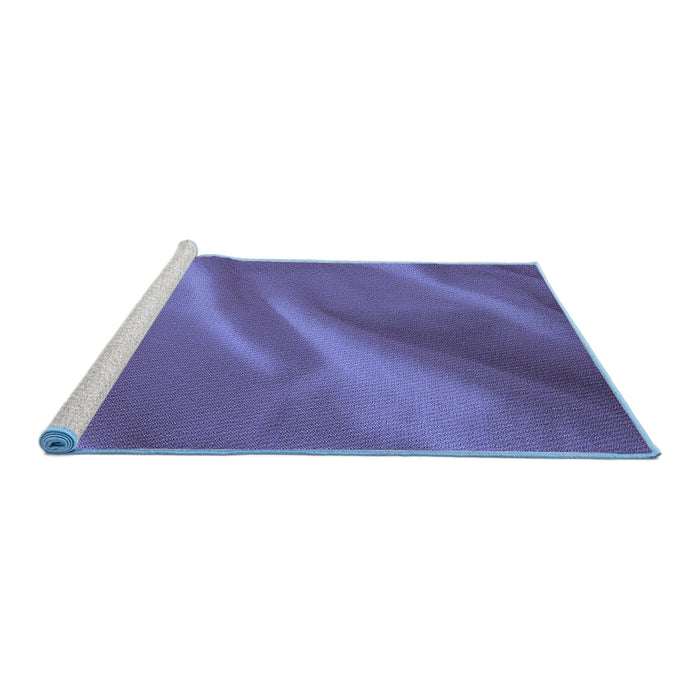 Sideview of Machine Washable Transitional Deep Periwinkle Purple Rug, wshpat3527blu