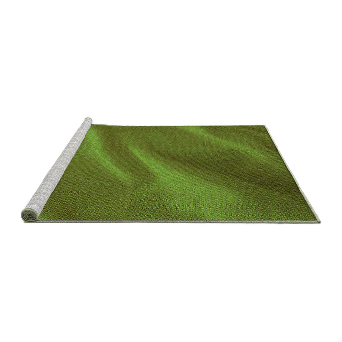 Sideview of Machine Washable Transitional Antique Bronze Green Rug, wshpat3527grn