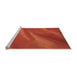 Sideview of Machine Washable Transitional Orange Red Orange Rug, wshpat3527org