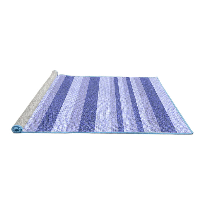 Sideview of Machine Washable Transitional Blue Rug, wshpat3528blu