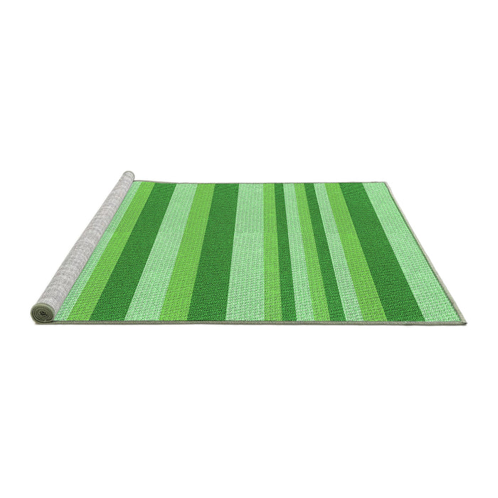 Sideview of Machine Washable Transitional Green Rug, wshpat3528grn