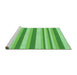 Sideview of Machine Washable Transitional Green Rug, wshpat3528grn