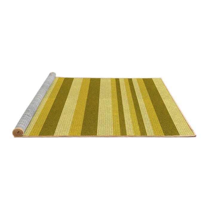 Sideview of Machine Washable Transitional Bold Yellow Rug, wshpat3528yw