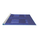 Sideview of Machine Washable Transitional Blue Rug, wshpat3529blu