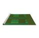Sideview of Machine Washable Transitional Dark Lime Green Rug, wshpat3529grn
