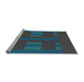 Sideview of Machine Washable Transitional Glacial Blue Ice Blue Rug, wshpat3529lblu