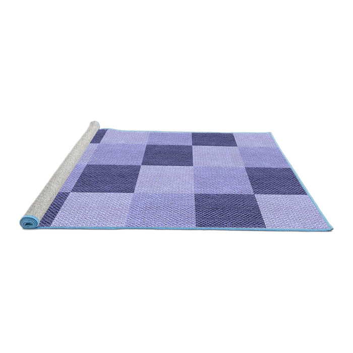 Sideview of Machine Washable Transitional Slate Blue Rug, wshpat3530blu