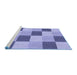 Sideview of Machine Washable Transitional Slate Blue Rug, wshpat3530blu