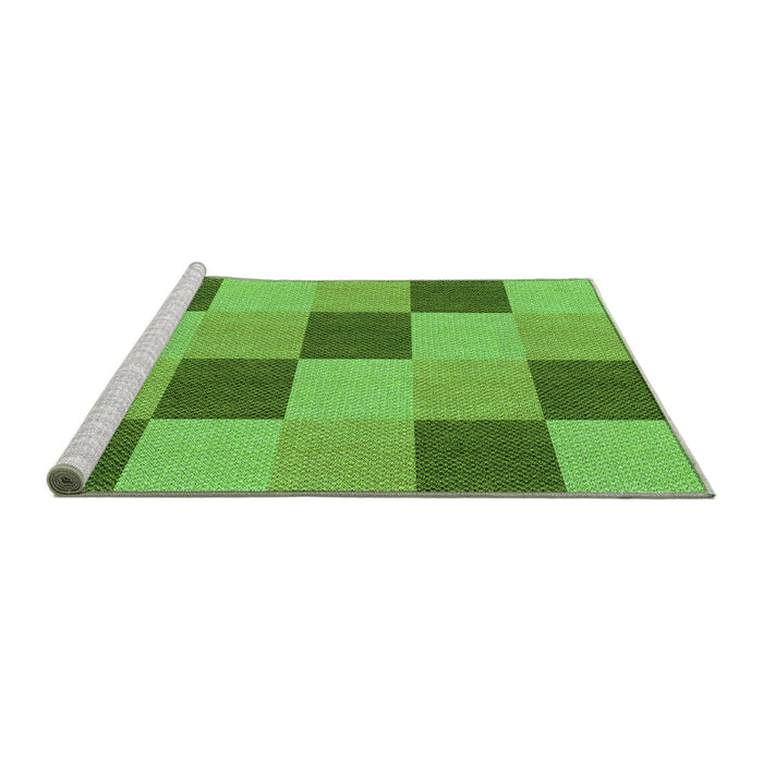 Sideview of Machine Washable Transitional Emerald Green Rug, wshpat3530grn