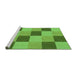 Sideview of Machine Washable Transitional Emerald Green Rug, wshpat3530grn