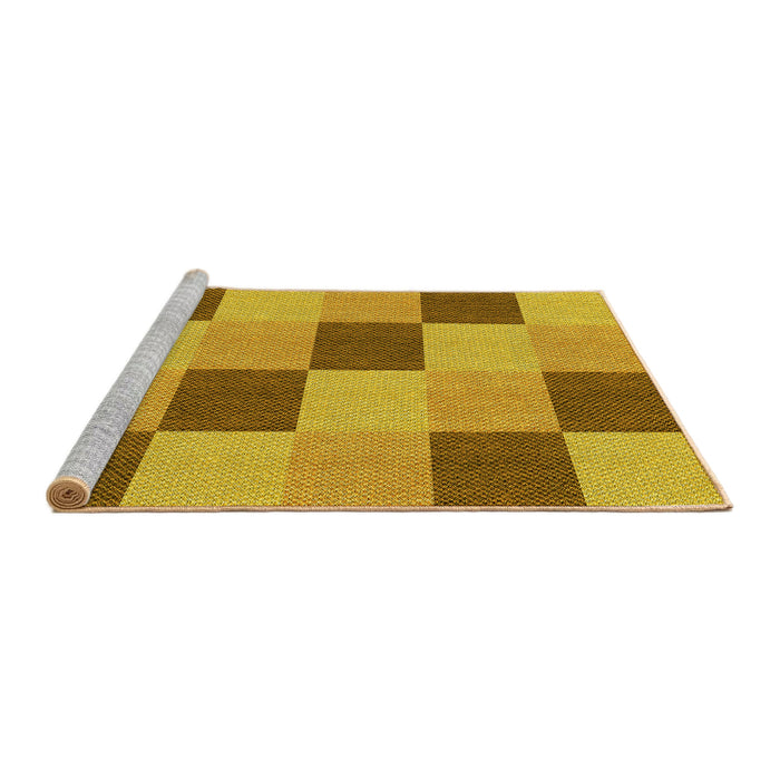 Sideview of Machine Washable Transitional Dark Bisque Brown Rug, wshpat3530yw