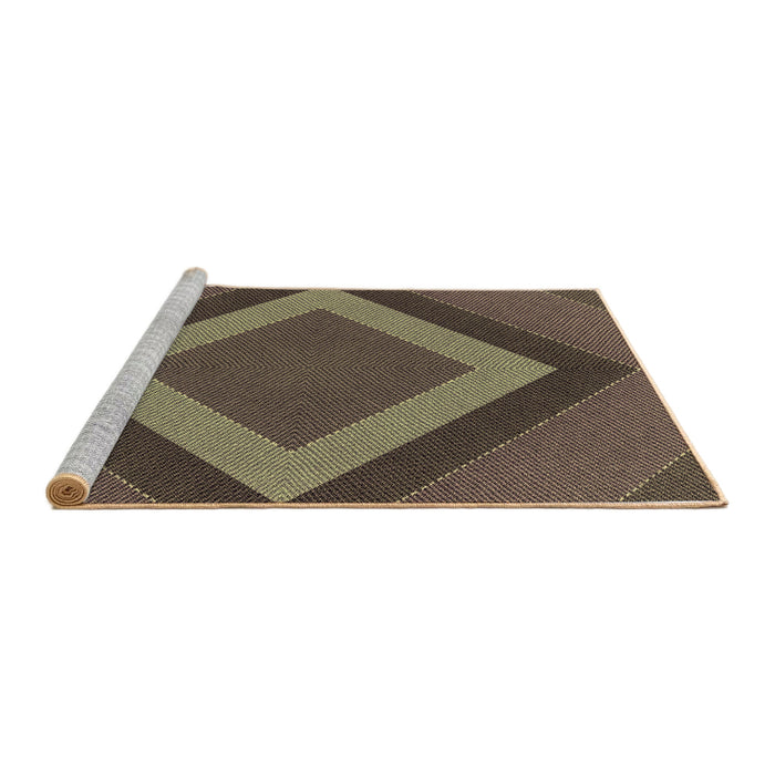 Sideview of Machine Washable Transitional Chocolate Brown Rug, wshpat3531brn
