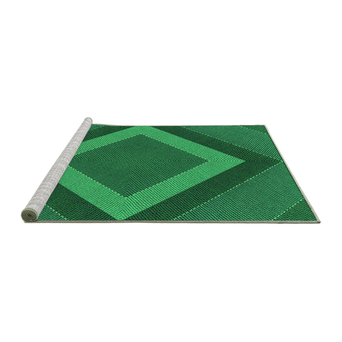 Sideview of Machine Washable Transitional Deep Emerald Green Rug, wshpat3531grn