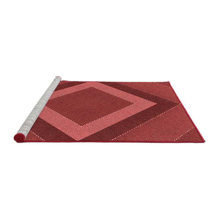 Sideview of Machine Washable Transitional Tomato Red Rug, wshpat3531rd