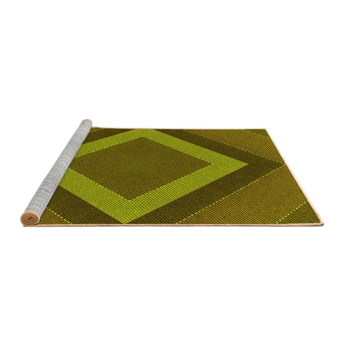 Sideview of Machine Washable Transitional Brown Rug, wshpat3531yw