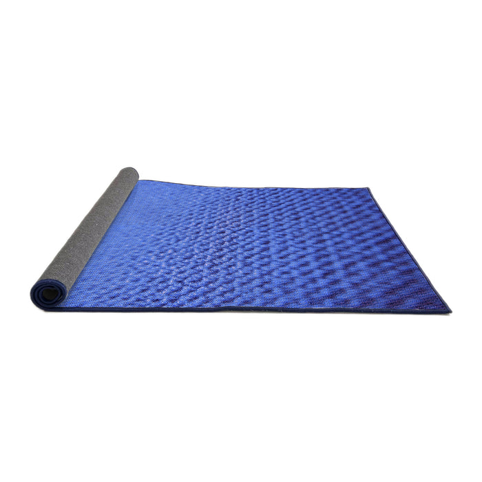 Thickness of Patterned Sky Blue Rug, pat3532pur