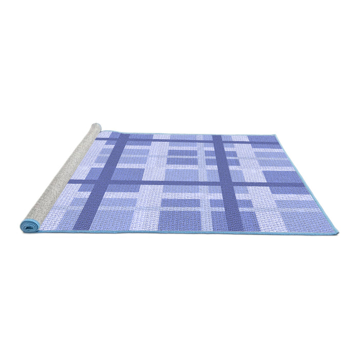 Sideview of Machine Washable Transitional Light Slate Blue Rug, wshpat3533blu