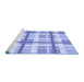 Sideview of Machine Washable Transitional Light Slate Blue Rug, wshpat3533blu