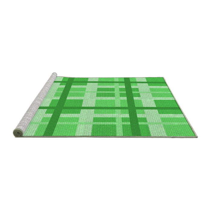 Sideview of Machine Washable Transitional Neon Green Rug, wshpat3533grn
