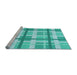 Sideview of Machine Washable Transitional Light Sea Green Rug, wshpat3533lblu