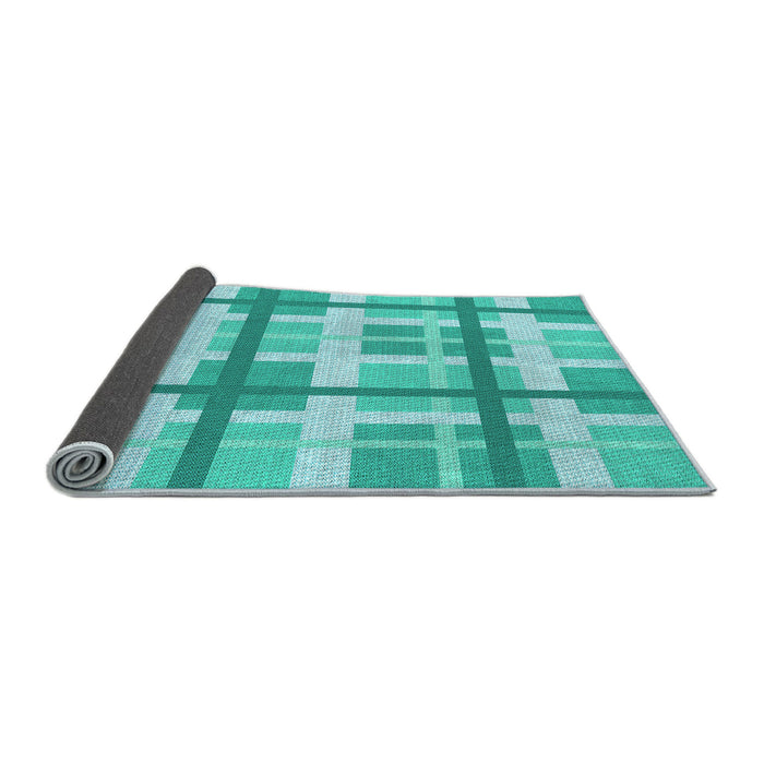 Thickness of Patterned Light Sea Green Rug, pat3533lblu