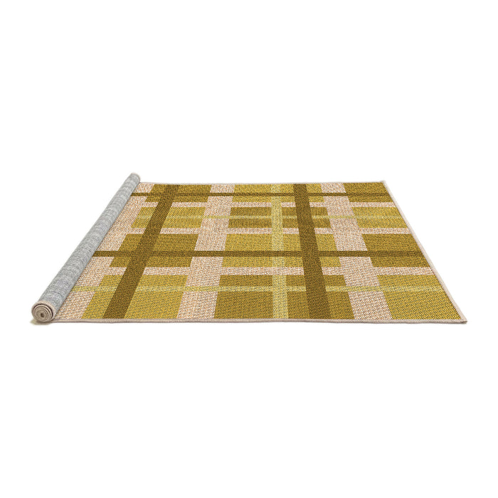 Sideview of Machine Washable Transitional Chrome Gold Yellow Rug, wshpat3533org
