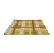 Sideview of Machine Washable Transitional Chrome Gold Yellow Rug, wshpat3533org