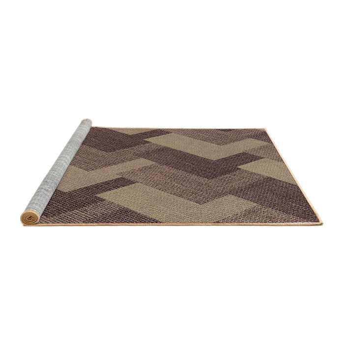 Sideview of Machine Washable Transitional Light Copper Gold Rug, wshpat3534brn