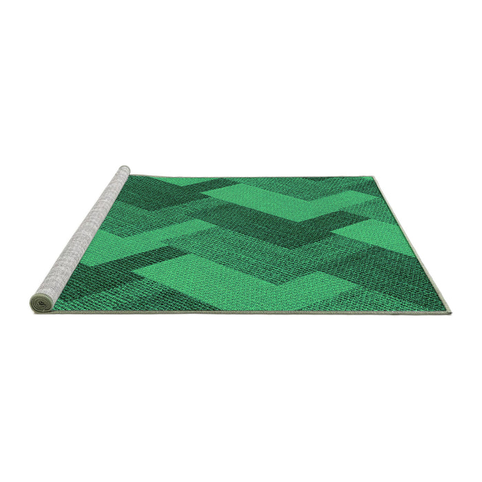 Sideview of Machine Washable Transitional Spring Green Rug, wshpat3534grn