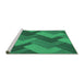 Sideview of Machine Washable Transitional Spring Green Rug, wshpat3534grn