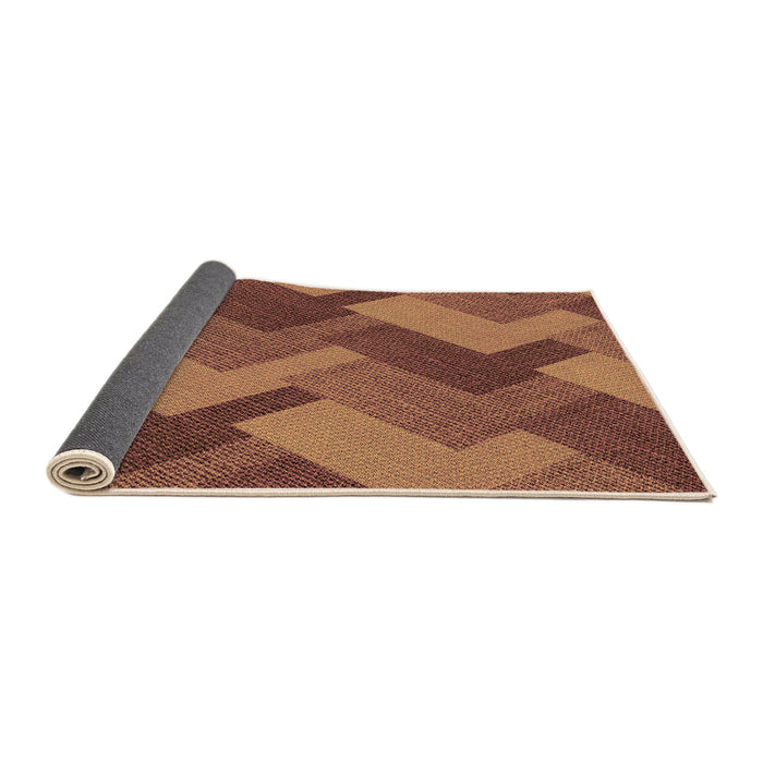 Thickness of Patterned Brown Red Rug, pat3534org