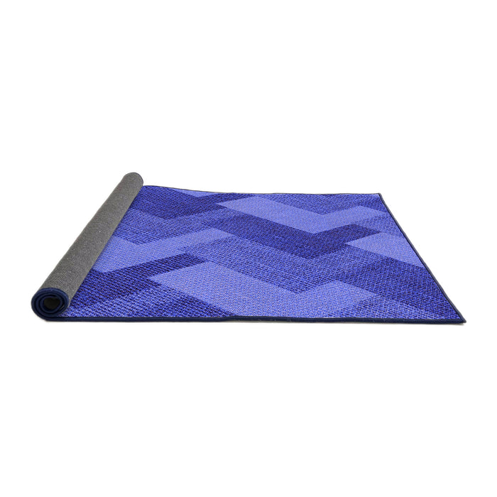 Thickness of Patterned Sky Blue Rug, pat3534pur