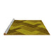 Sideview of Machine Washable Transitional Yellow Rug, wshpat3534yw