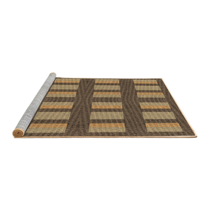 Sideview of Machine Washable Transitional Bronze Brown Rug, wshpat3535brn