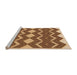 Sideview of Machine Washable Transitional Saddle Brown Rug, wshpat3536org