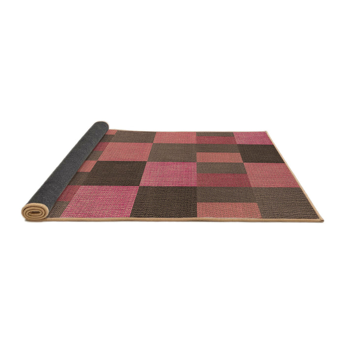 Thickness of Patterned Copper Red Pink Rug, pat3537brn