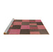 Sideview of Machine Washable Transitional Copper Red Pink Rug, wshpat3537brn