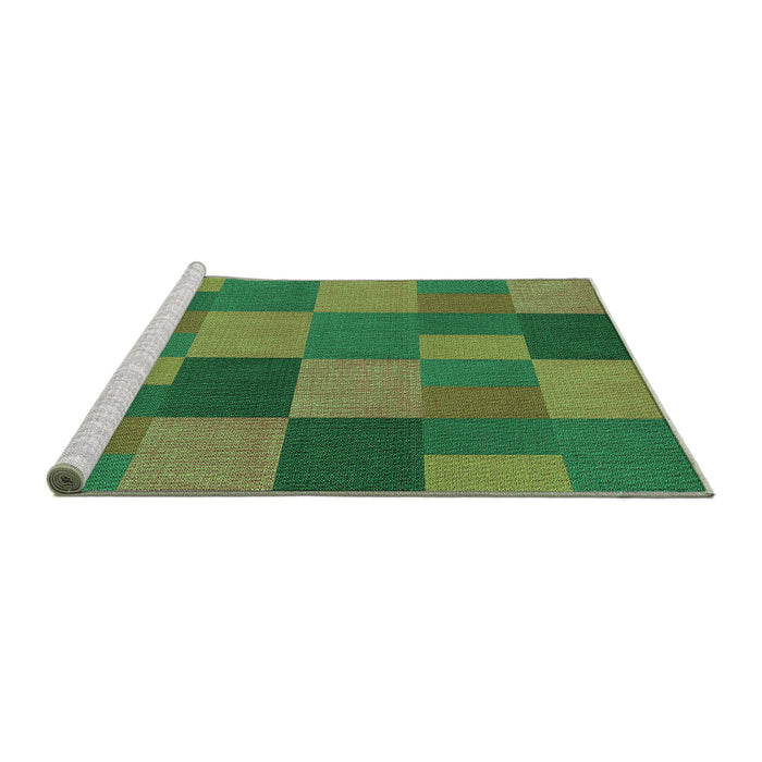 Sideview of Machine Washable Transitional Apple Green Rug, wshpat3537grn