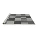 Sideview of Machine Washable Transitional Grey Gray Rug, wshpat3537gry