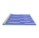 Sideview of Machine Washable Transitional Ocean Blue Rug, wshpat3538blu