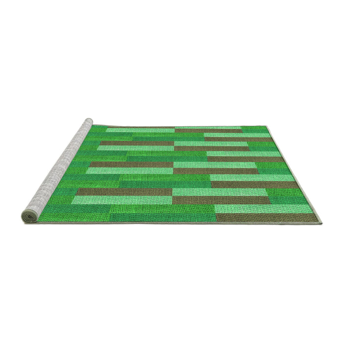 Sideview of Machine Washable Transitional Dark Lime Green Rug, wshpat3538grn