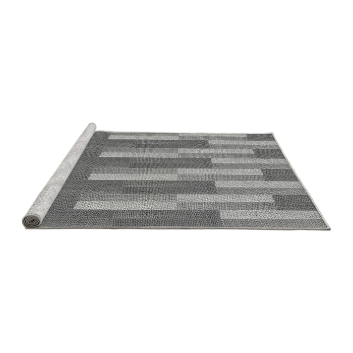 Sideview of Machine Washable Transitional Ash Gray Rug, wshpat3538gry