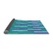 Thickness of Patterned Bright Turquoise Blue Rug, pat3538lblu