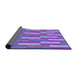 Thickness of Patterned Blue Violet Purple Rug, pat3538pur