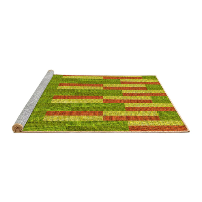 Sideview of Machine Washable Transitional Green Rug, wshpat3538yw