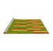 Sideview of Machine Washable Transitional Green Rug, wshpat3538yw