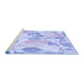 Sideview of Machine Washable Transitional Sky Blue Rug, wshpat3539blu