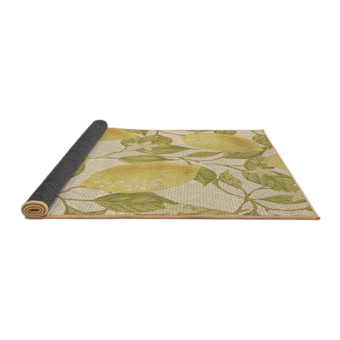 Thickness of Patterned Orange Gold Rug, pat3539brn